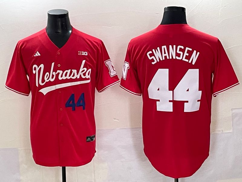 Men Nebraska Cornhuskers #44 Swansen Red 2025 Joint Name NCAA Jersey style 5